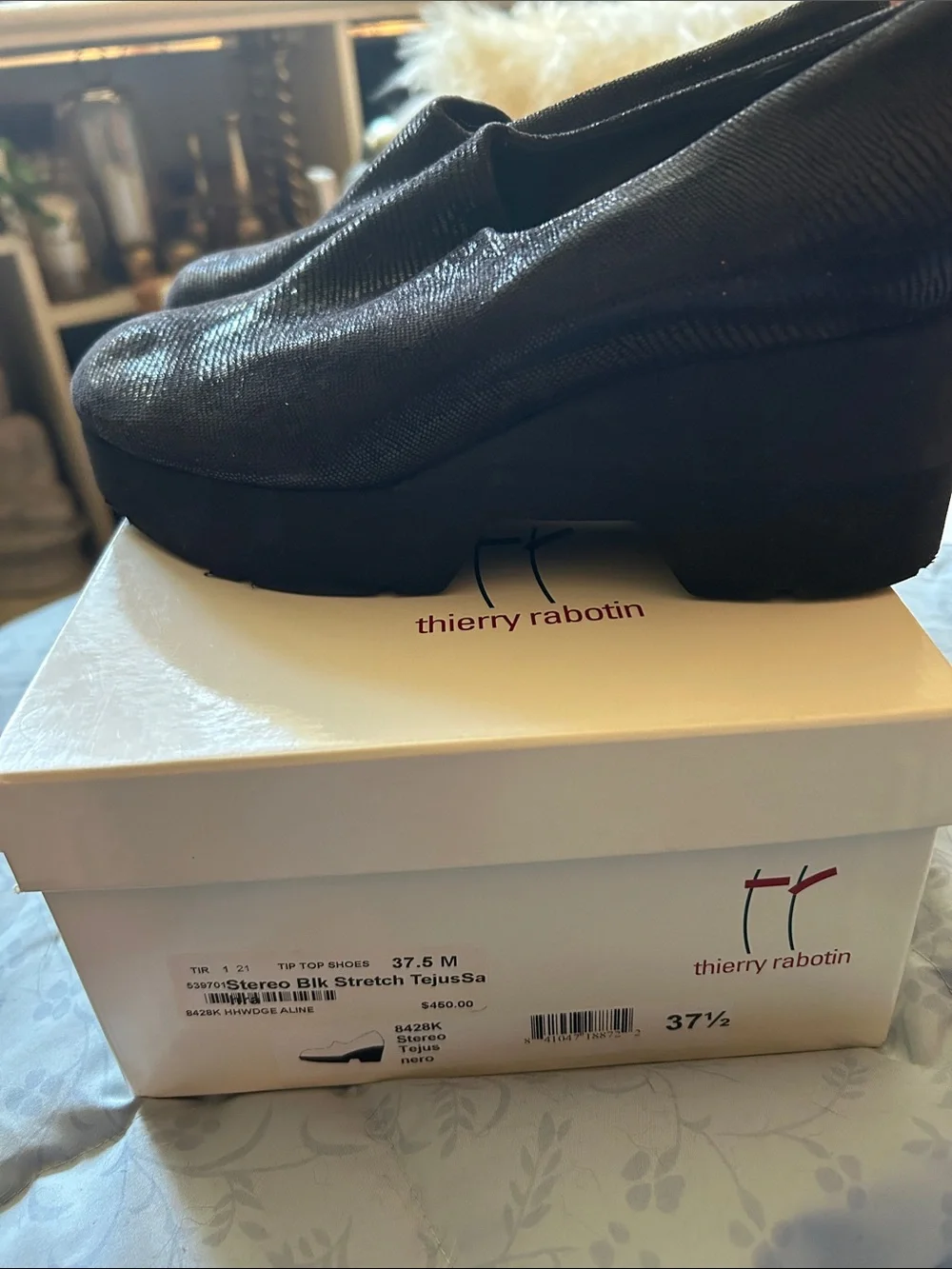 Thierry Rabotin new black leather wedge